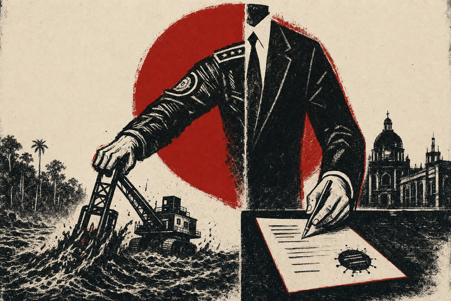 Portada: El Estado esquizofrénico: la Marina destruye embarcaciones mineras mientras el Congreso obliga a formales a contratar informales